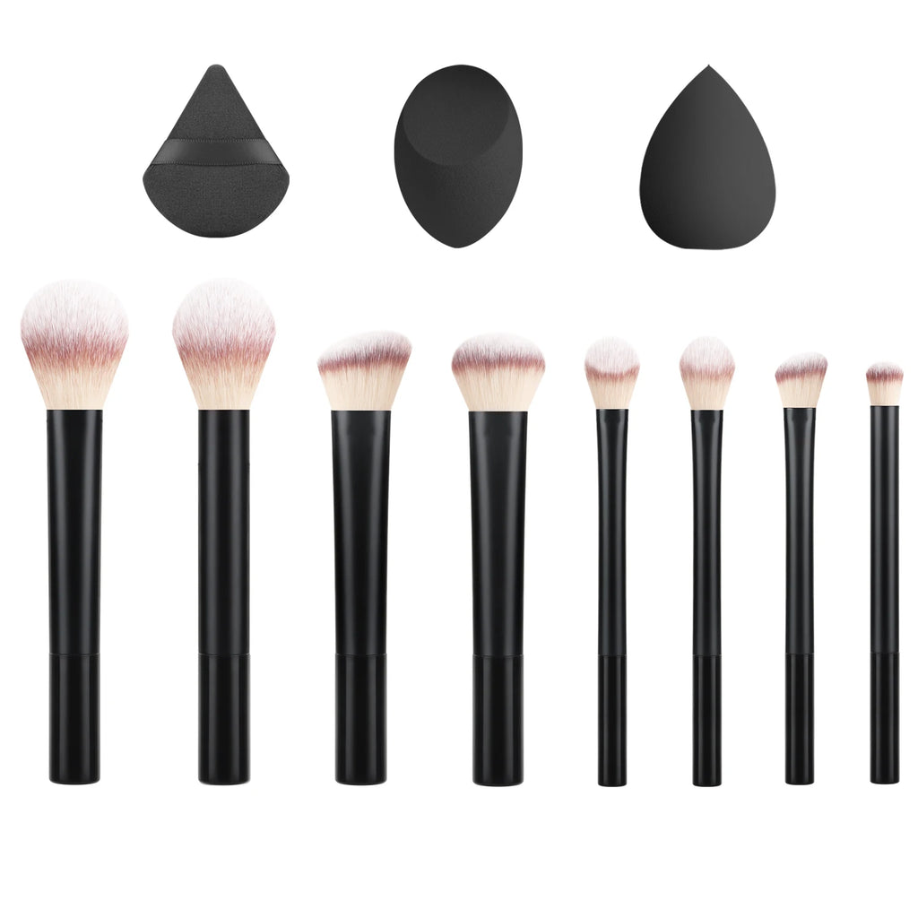 Ronshadow 11-Pc Makeup Brush Set – Brushes, Sponges & Puff Makeup Brush Set QXL Triangle Puff