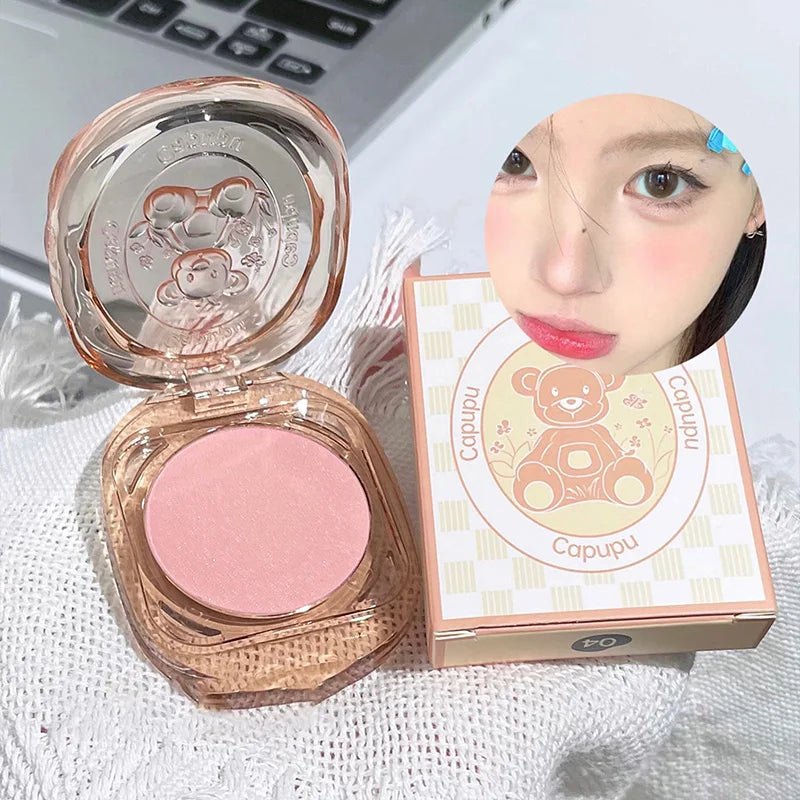 Bear Blush Matte Face Powder – Brightening Blush Compact Matte Blush Powder QXL