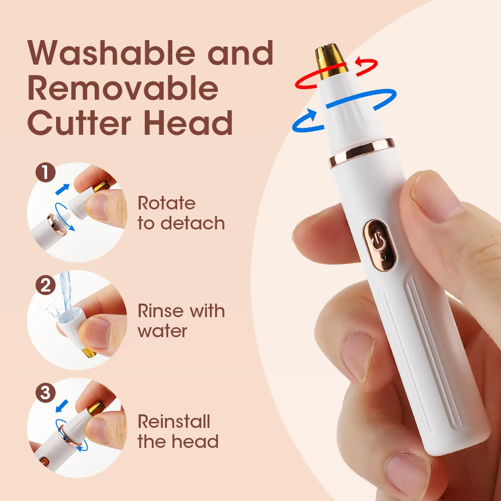 2-in-1 Electric Eyebrow & Nose Hair Trimmer | Rechargeable Hair & Nose Trimmer QXL