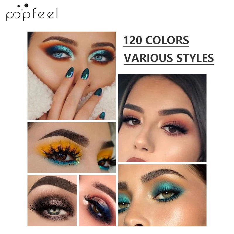 POPFEEL 120-Color Eyeshadow Palette – Matte & Shimmer Shades Eyeshadow Palette QXL