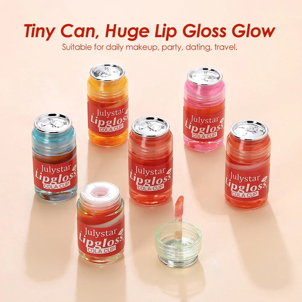 Julystar 6-Pack Shimmer Lip Gloss | Buildable Tint, Mini Can Set Shimmer Lip Gloss Set QXL