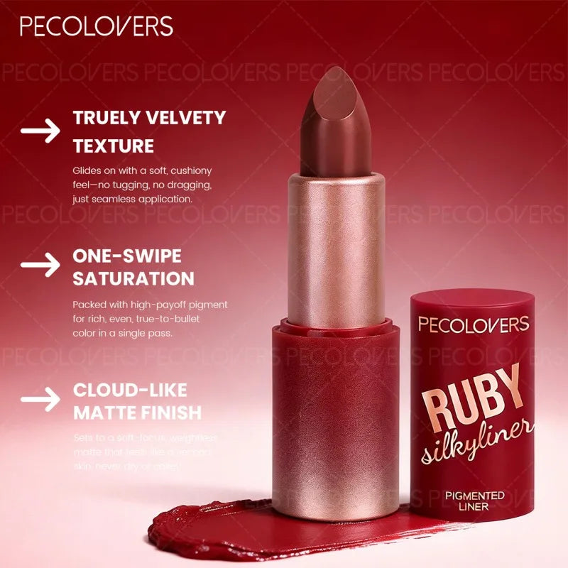 PECOLOVERS Red Lipstick | Waterproof & High Color Payoff Lipstick QXL