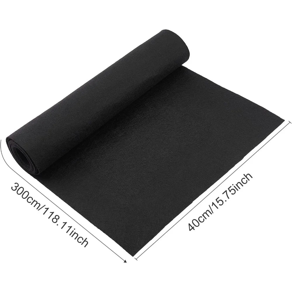Black Felt Roll 10FT x 15.75" | Nonwoven Craft Fabric Craft Felt Fabric Roll QXL