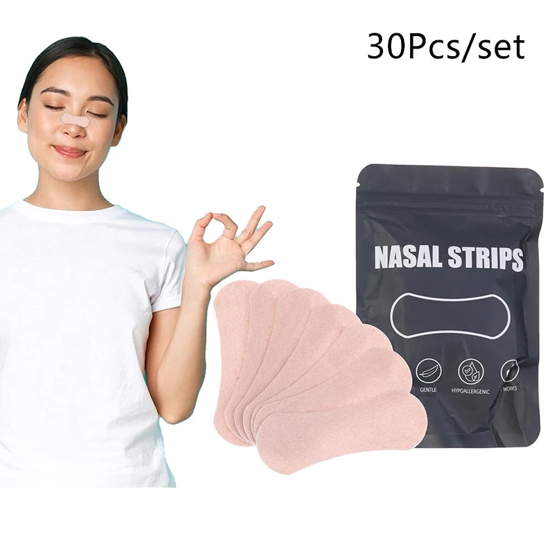 30-Pack Nasal Strips | Better Breathing & Anti-Snoring Patches Nasal Breathing Strips QXL
