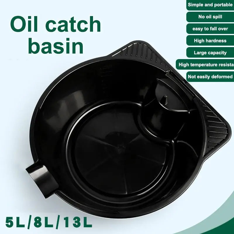 8L Oil Change Drain Pan | Portable Spill-Resistant Garage Tray Oil Drain Pan QXL Default Title
