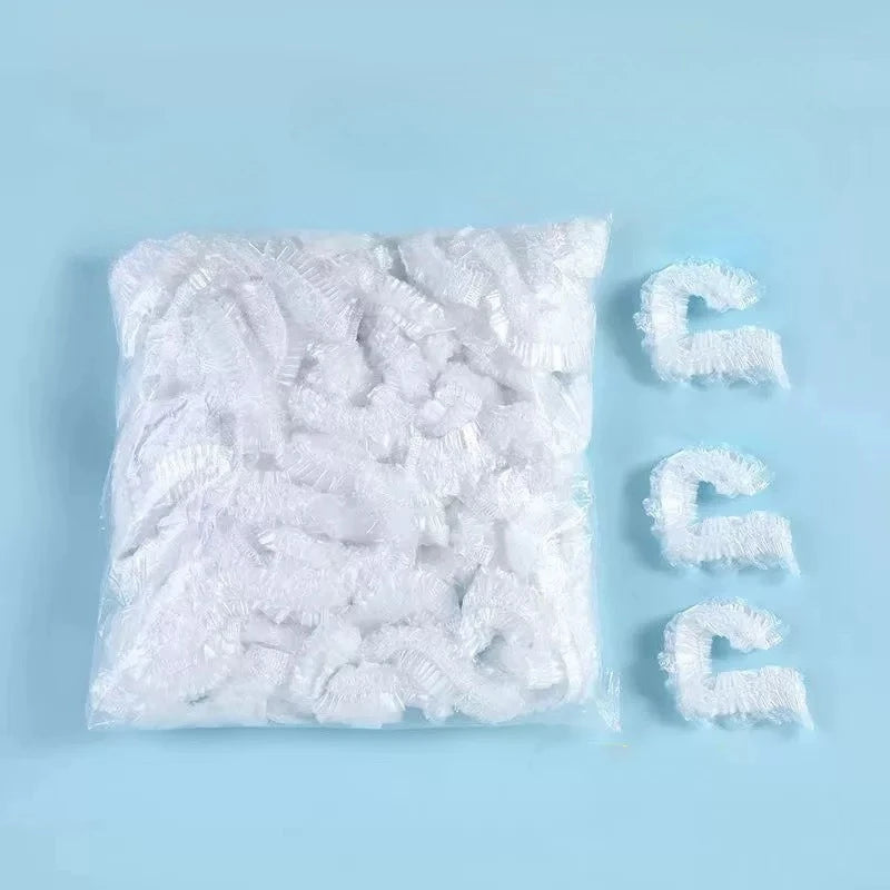 50-Pack Disposable Shower Caps | Waterproof Transparent Hair Covers Disposable Shower Cap QXL