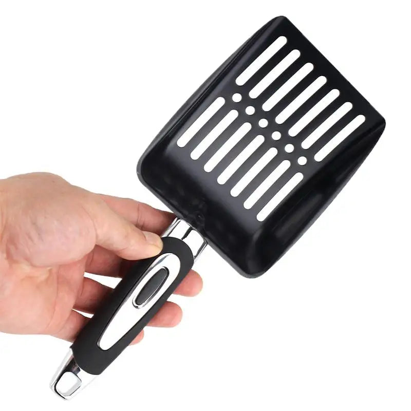 Stainless Steel Cat Litter Scoop | Anti-Stick Long Handle Cat Litter Scoop QXL