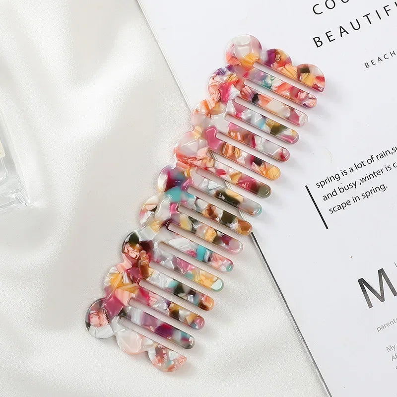 Anti-Static Wide Tooth Acetate Hair Comb | Salon & Travel Wide Tooth Hair Comb QXL