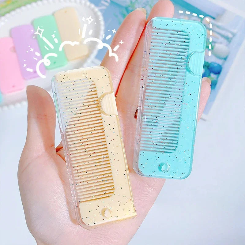 Portable Folding Pocket Comb | Anti-Static Travel Hair Brush Folding Travel Comb QXL