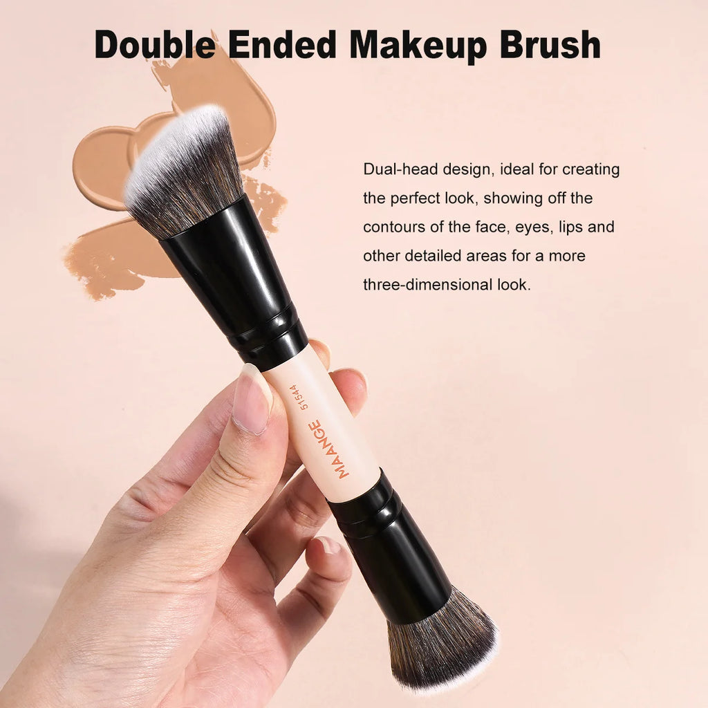 MAANGE 4-Piece Double-Ended Makeup Brush Set | Travel Kit Makeup Brush Set QXL
