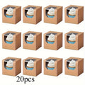 20-Pack Paper Cupcake Boxes with Clear Window | Muffin Packaging Baking Packaging Box QXL Brown
