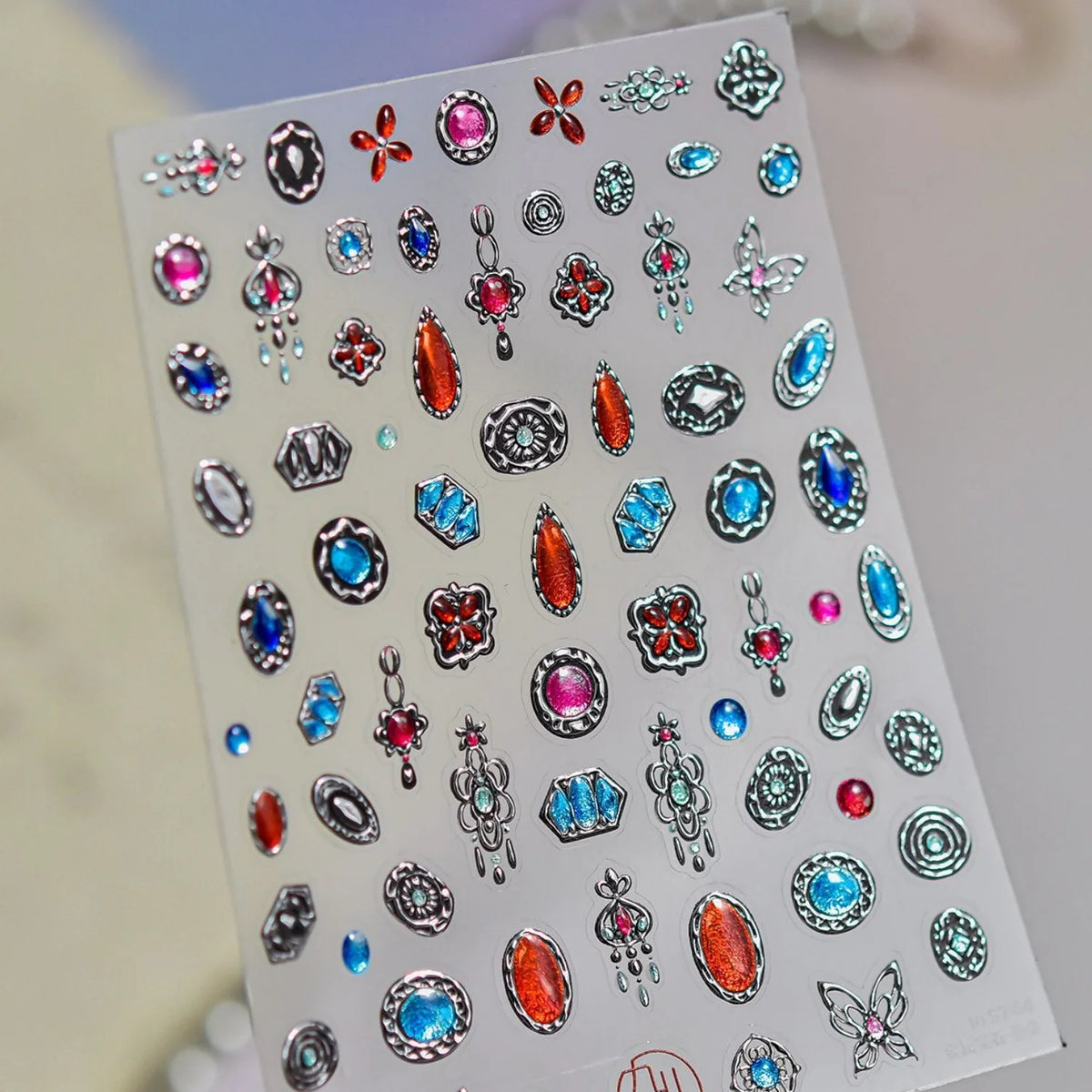 5D Gemstone Embossed Nail Stickers | Diamond Rhinestone Decals Nail Stickers & Decals QXL