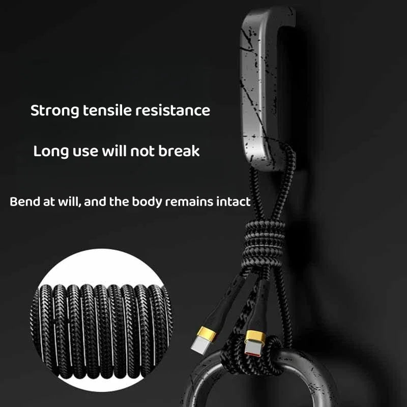 120W 6A USB-C to USB-C Fast Charging Braided Cable USB-C Charging Cable QXL