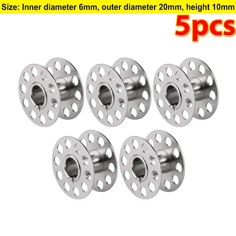 Metal Bobbins for Sewing Machines – Empty Thread Spools 5–50 Pack Sewing Machine Bobbins QXL M495 Sliver-5pcs