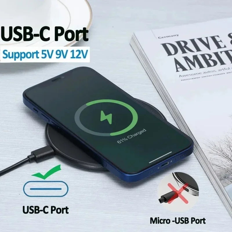 60W Fast Wireless Charging Pad | iPhone & Samsung Qi Charger Wireless Charging Pad QXL