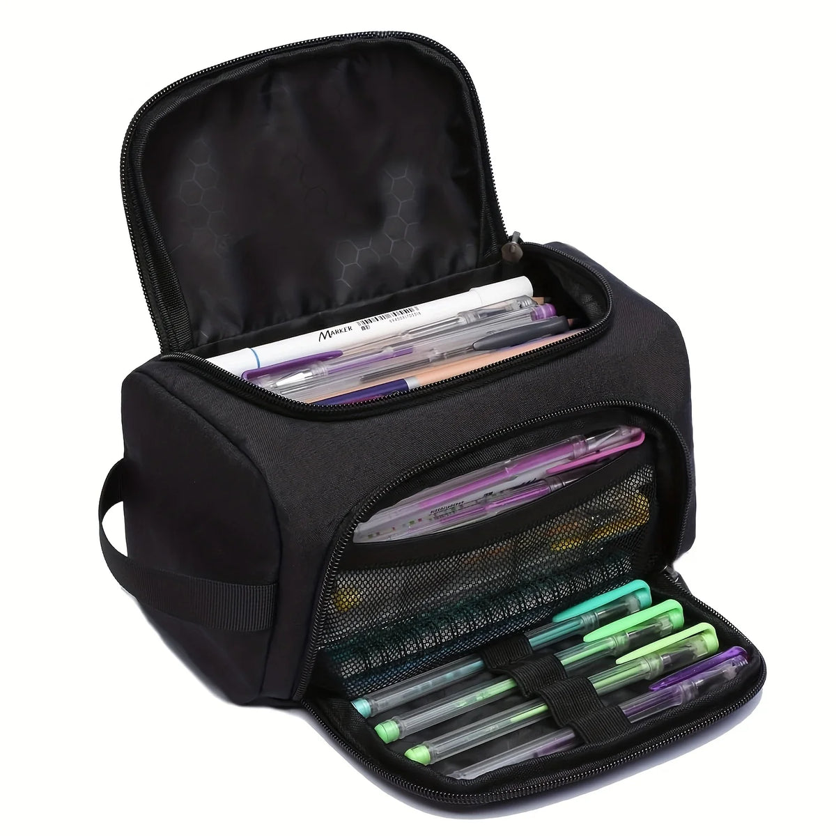 Large Capacity Pencil Case Multi-Compartment Organizer & Handle Pencil Case Organizer QXL