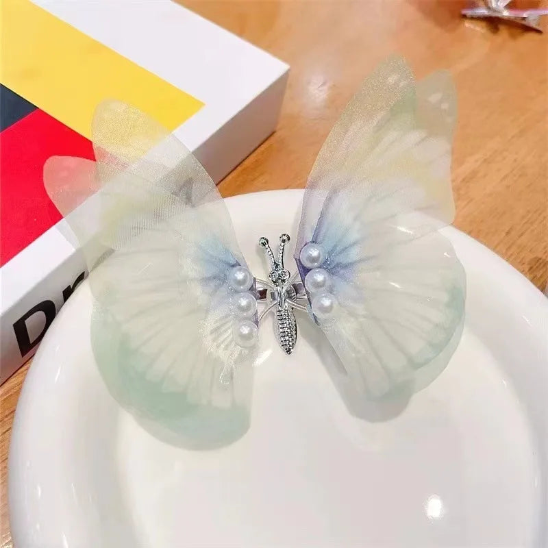 Pearl Glitter Butterfly Hair Clip for Girls – Moving Wings Girls Hair Clip QXL