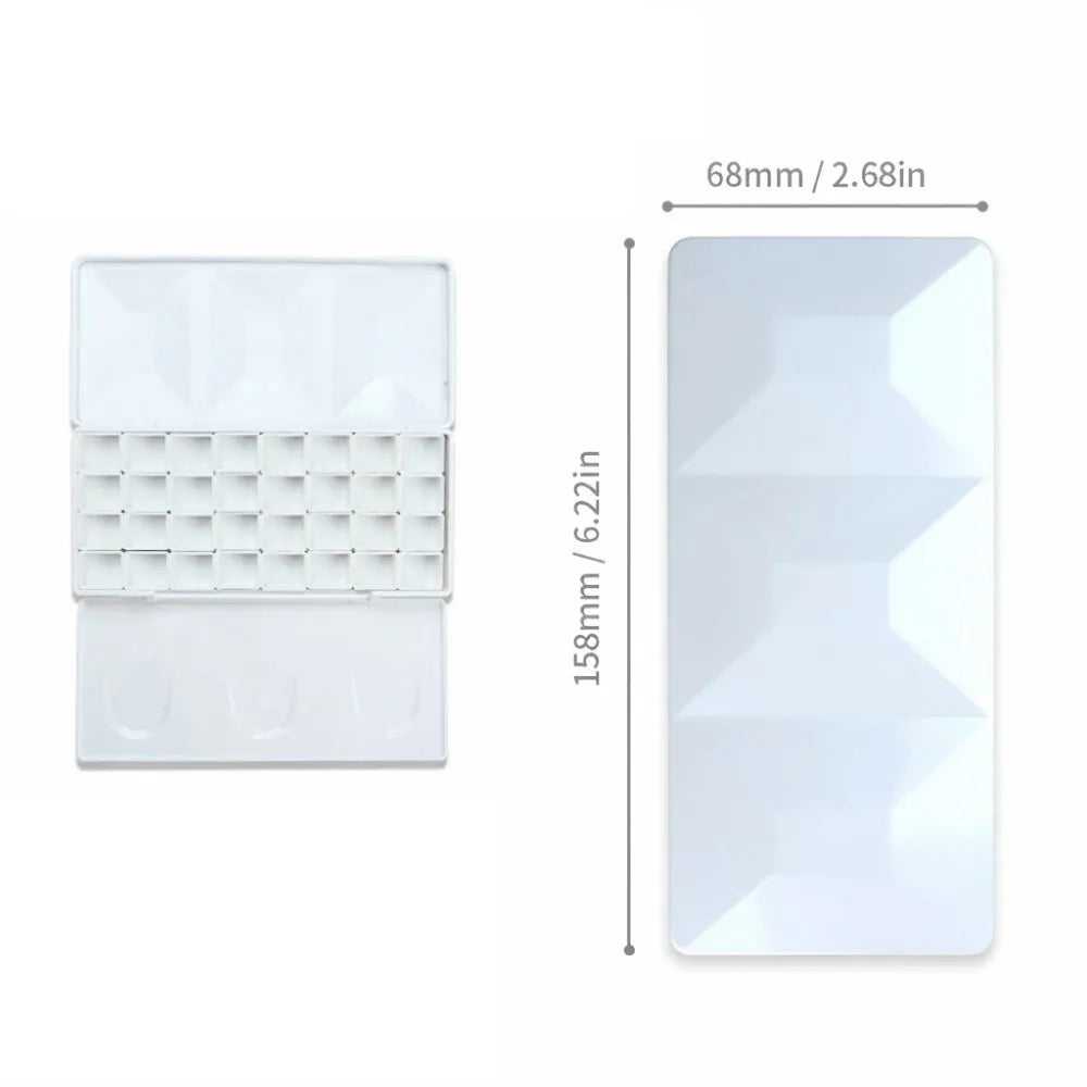 Large Travel Watercolor Palette Case | Empty Half Pan Box 24/36 Watercolor Palette Case QXL White L