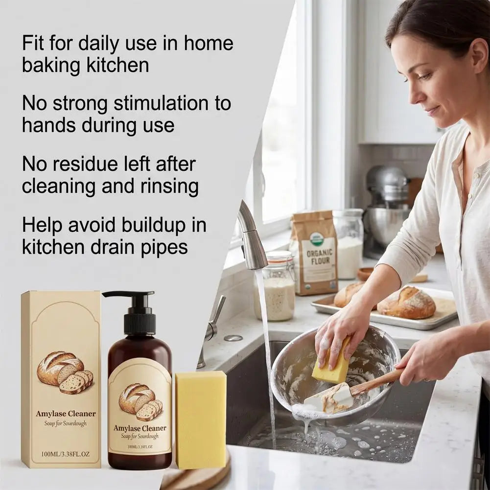 Amylase Enzymatic Baking Cleaner – Dissolves Dough & Grease 100ml Kitchen Enzymatic Cleaner QXL