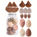 14-Piece Makeup Sponge Set | Foundation Blender & Powder Puff Makeup Sponge Set QXL Coffee color