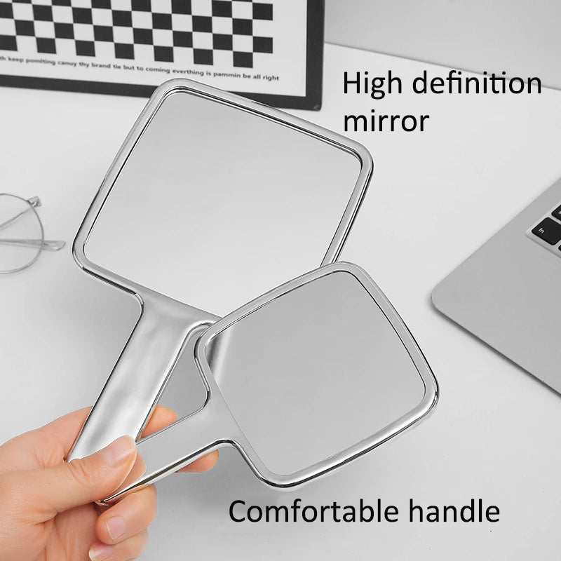 Silver HD Retro Handheld Makeup Mirror | Concave Convex Design Handheld Makeup Mirror QXL