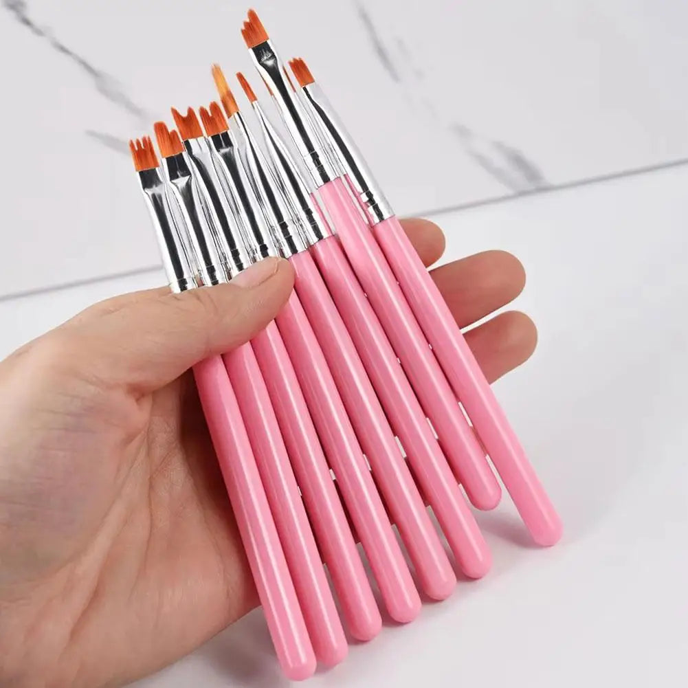 8-Piece Nail Art Brush Set | UV Gel, Gradient & Floral Nail Art Brush Set QXL