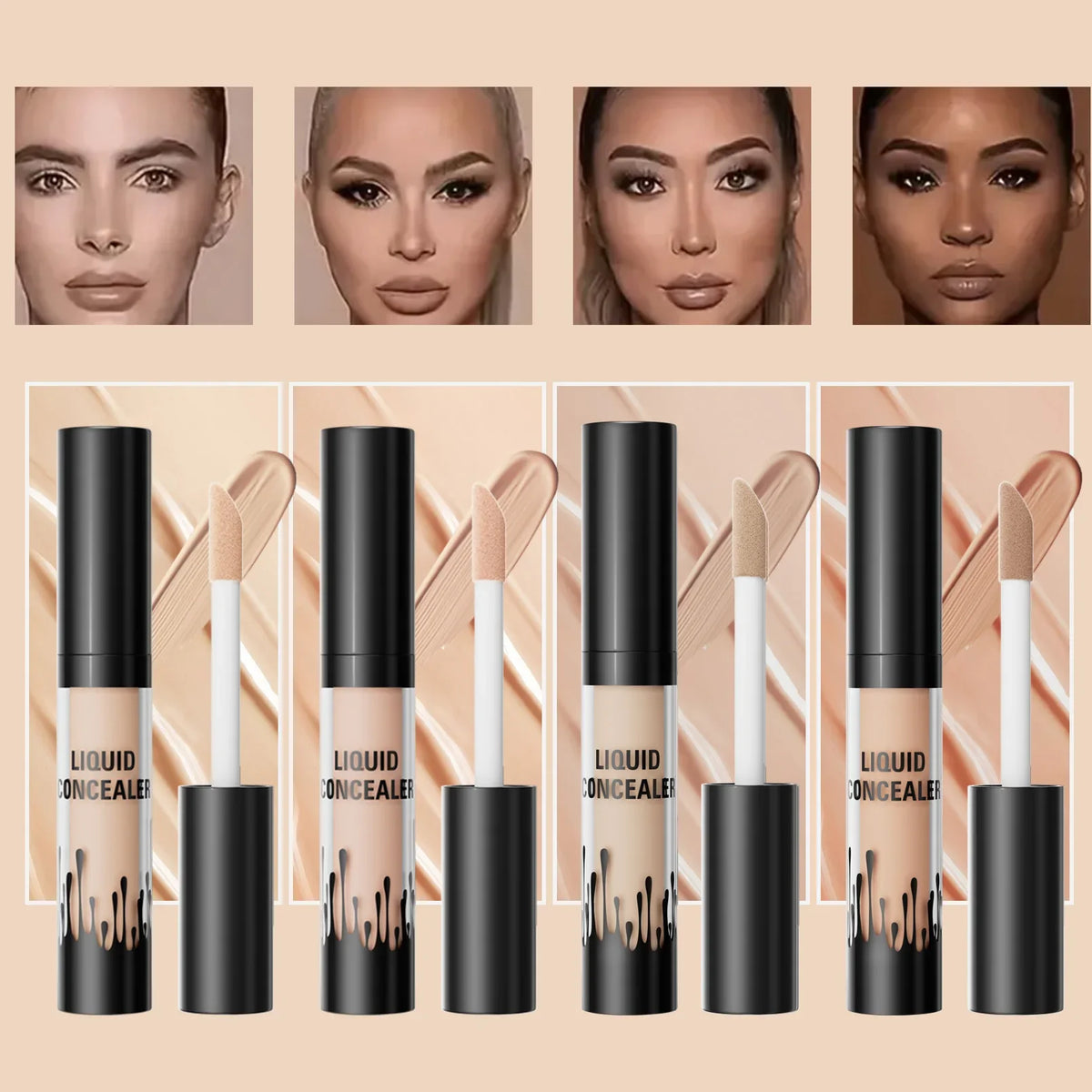 Hello Kiss 3D Tattoo Concealer – Moisturizing Full Coverage Liquid Concealer QXL