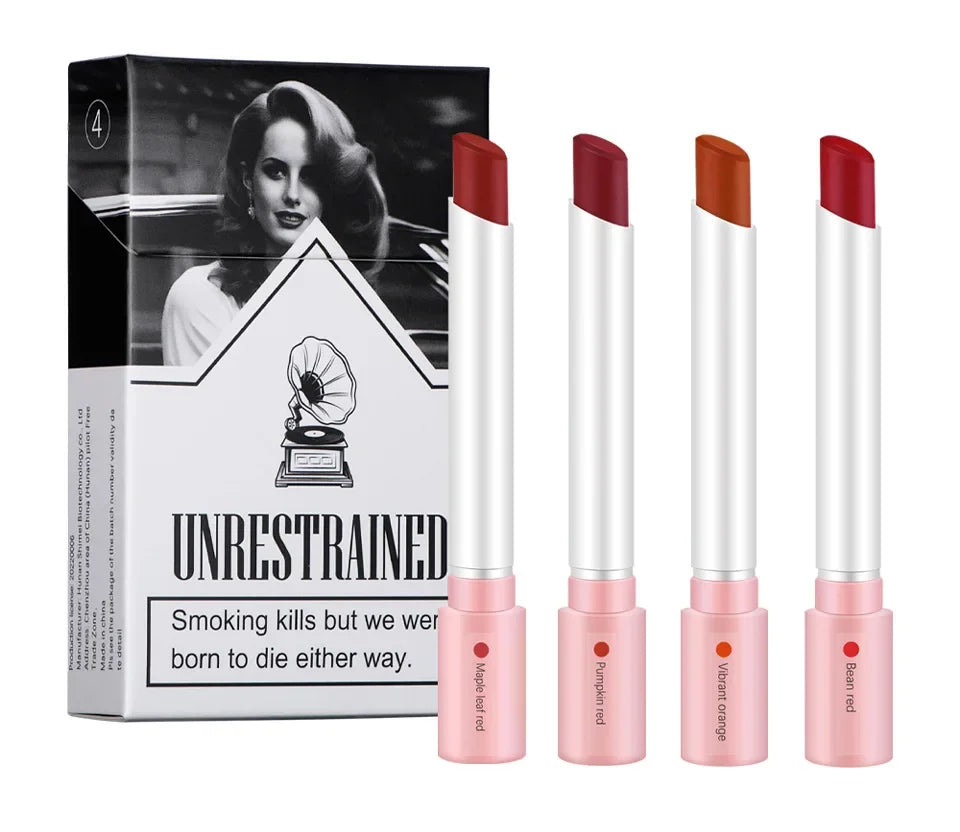 4-Piece Cigarette Lipstick Set | Matte Waterproof Nude Lip Tint Matte Lipstick Set QXL 4PCS SET