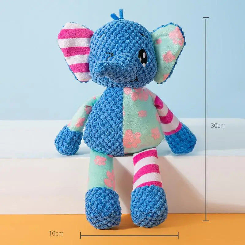 Squeaky Plush Dog Toy – Cute Elephant Chew & Play Doll Squeaky Dog Toy QXL elephant
