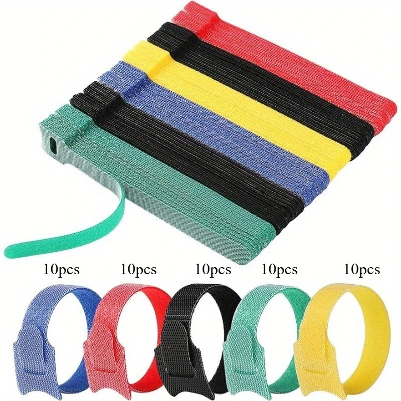 Reusable Adjustable Cable Ties | Wire Organizer for Home & Office Cable Ties QXL 50pcs
