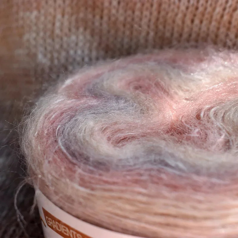 Gradient Mohair Blended Yarn 50g | Soft Fancy Wool for Knitting Mohair Blended Yarn QXL