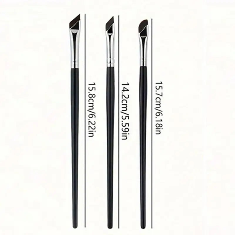 3-Pack Angled Eyeliner Brushes | Precision Blade Makeup Set Eyeliner Brush Set QXL