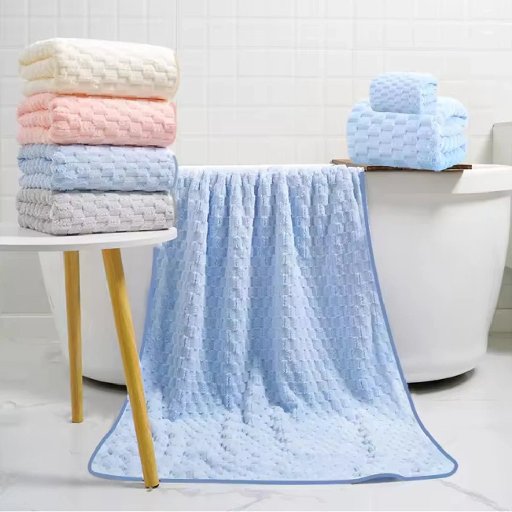 70x140cm Waffle Weave Cotton Bath Towel – Soft & Quick-Dry Bath Towel QXL