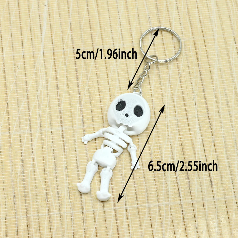 3D Printed Skeleton Animal Keychain & Desktop Ornament Novelty Keychain QXL