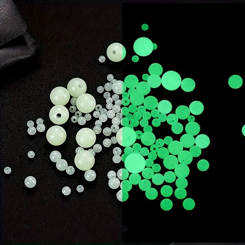 100-Pack Luminous Glow Beads – Jewelry Making & Fishing Craft Beads QXL