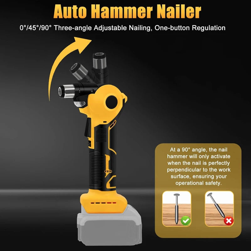 Dreamburgh Electric Nail Hammer | LED, 0–90° Adjustable, Magnetic Electric Nail Hammer QXL