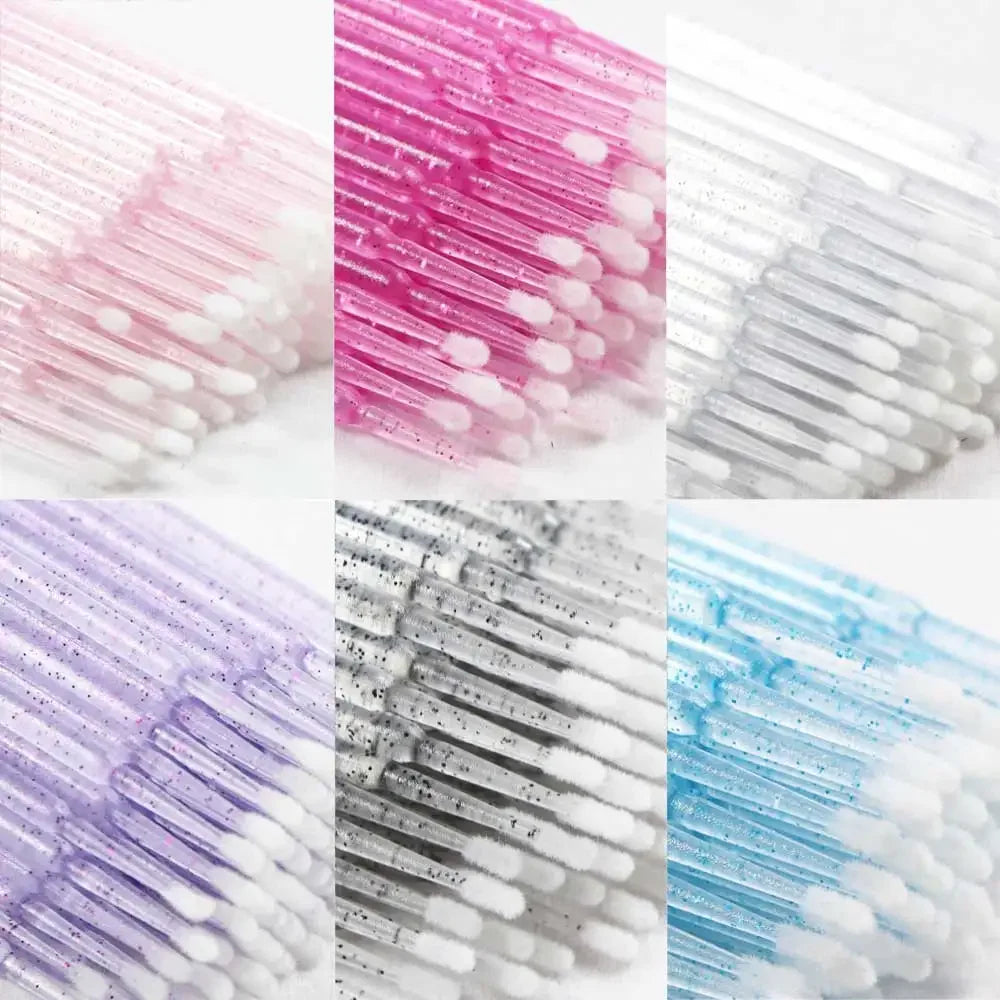 100-Pack Disposable Micro Brushes for Eyelash Extensions Lash Extension Brushes QXL