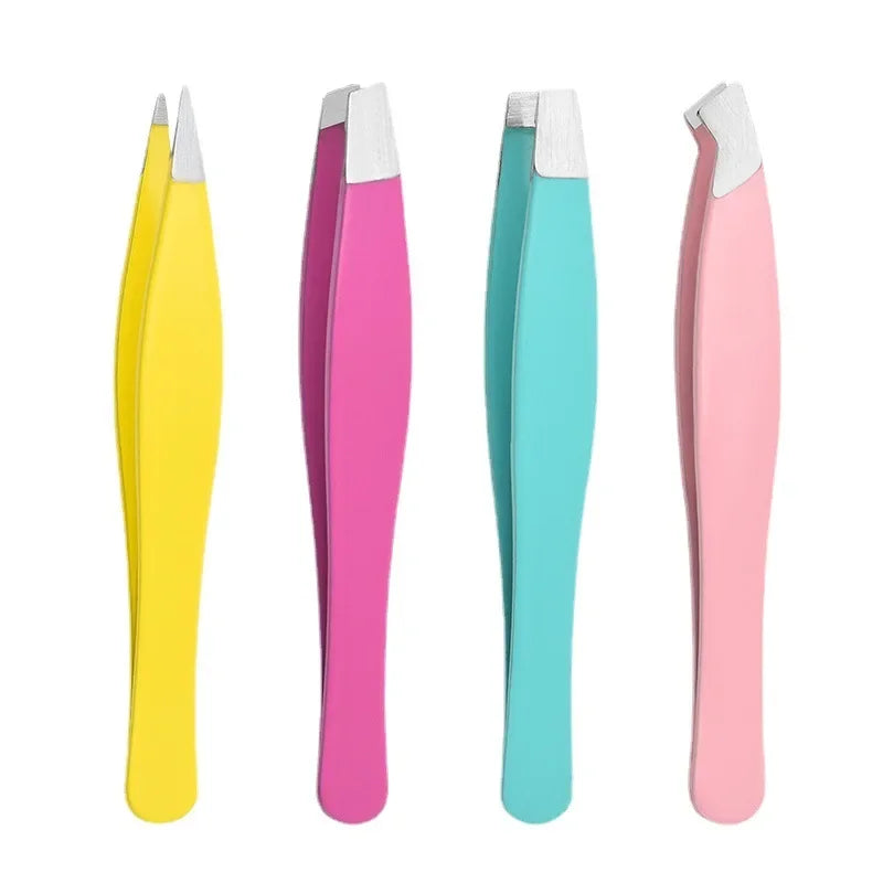 Colorful Stainless Steel Tweezers | Eyebrow & Lash Set Makeup Tweezers QXL M169 4pcs