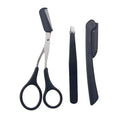 3-Pc Stainless Steel Eyebrow Trimmer Set | Scissors, Comb & Tweezer Eyebrow Grooming Set QXL 3PCs