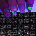 30-Pack 3D Glitter Neon Floral Nail Stickers | Glossy Nail Art Nail Art Stickers QXL -