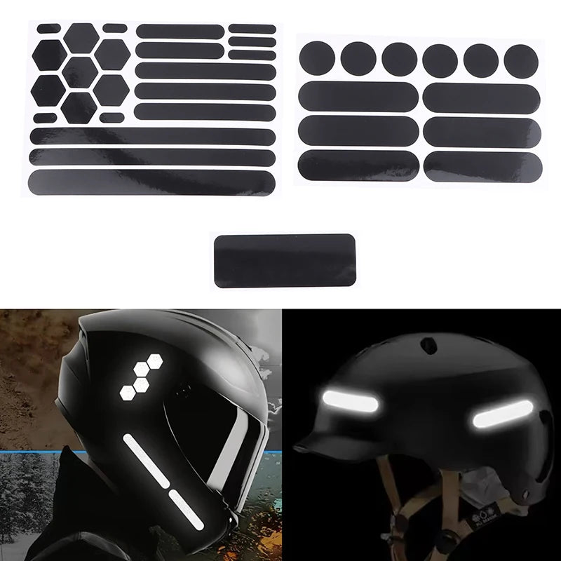 Black Reflective Stickers for Motorcycle Helmets & Bikes Reflective Helmet Stickers QXL