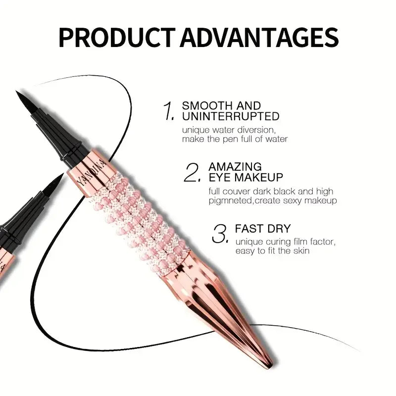 Precision Black Liquid Eyeliner – Waterproof & Quick-Dry Liquid Eyeliner Pen QXL