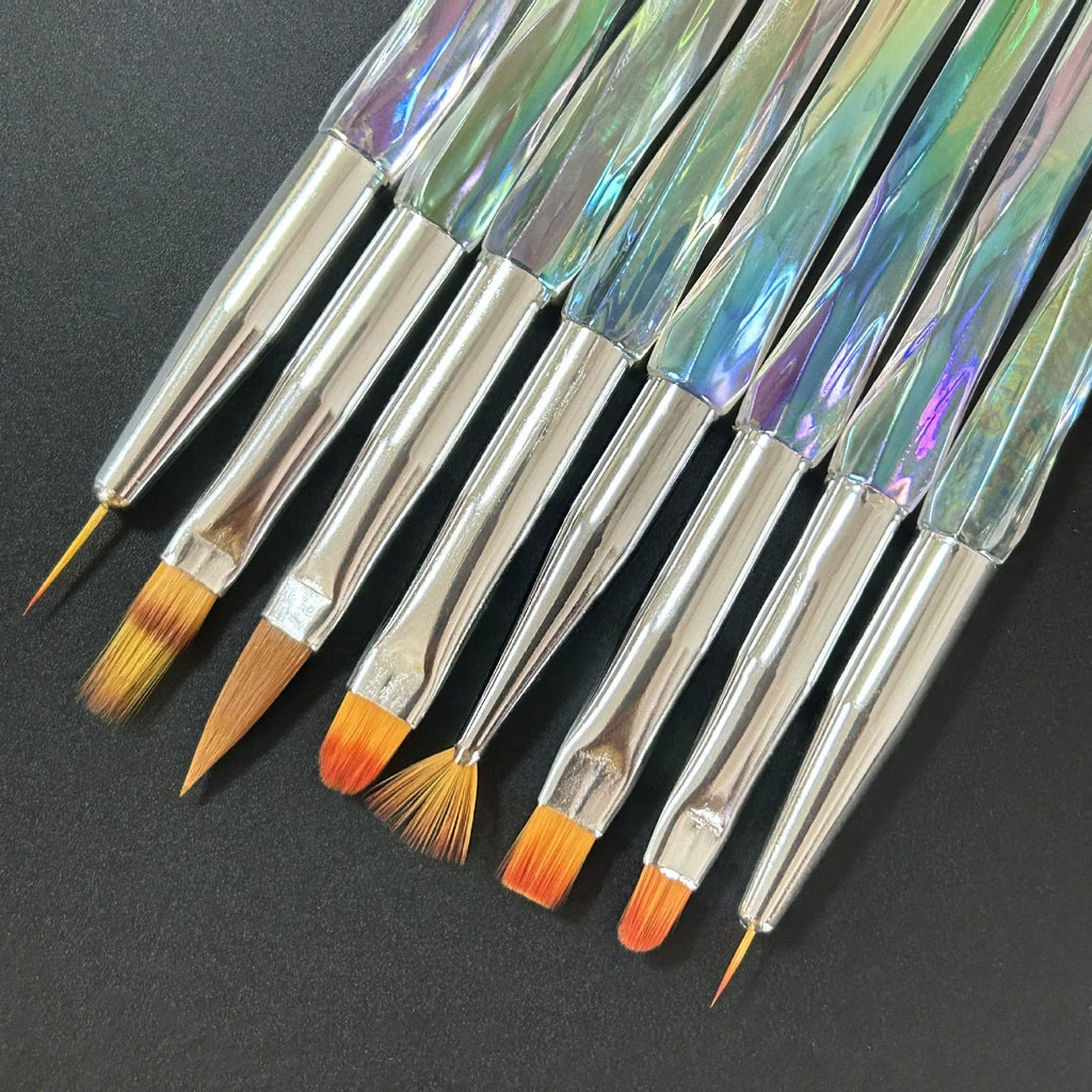 Aurora Acrylic Nail Art Brush Set 5–8 Pcs | UV Gel & DIY Nail Art Brush Set QXL 8PCS