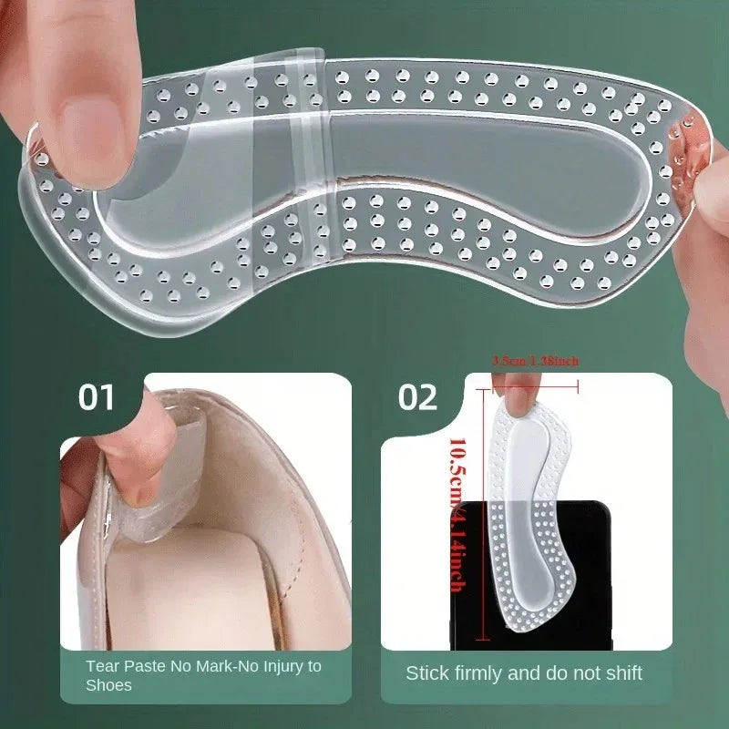 Gel Heel Cushion Pads – Self-Adhesive Anti-Slip Shoe Inserts Gel Heel Inserts QXL