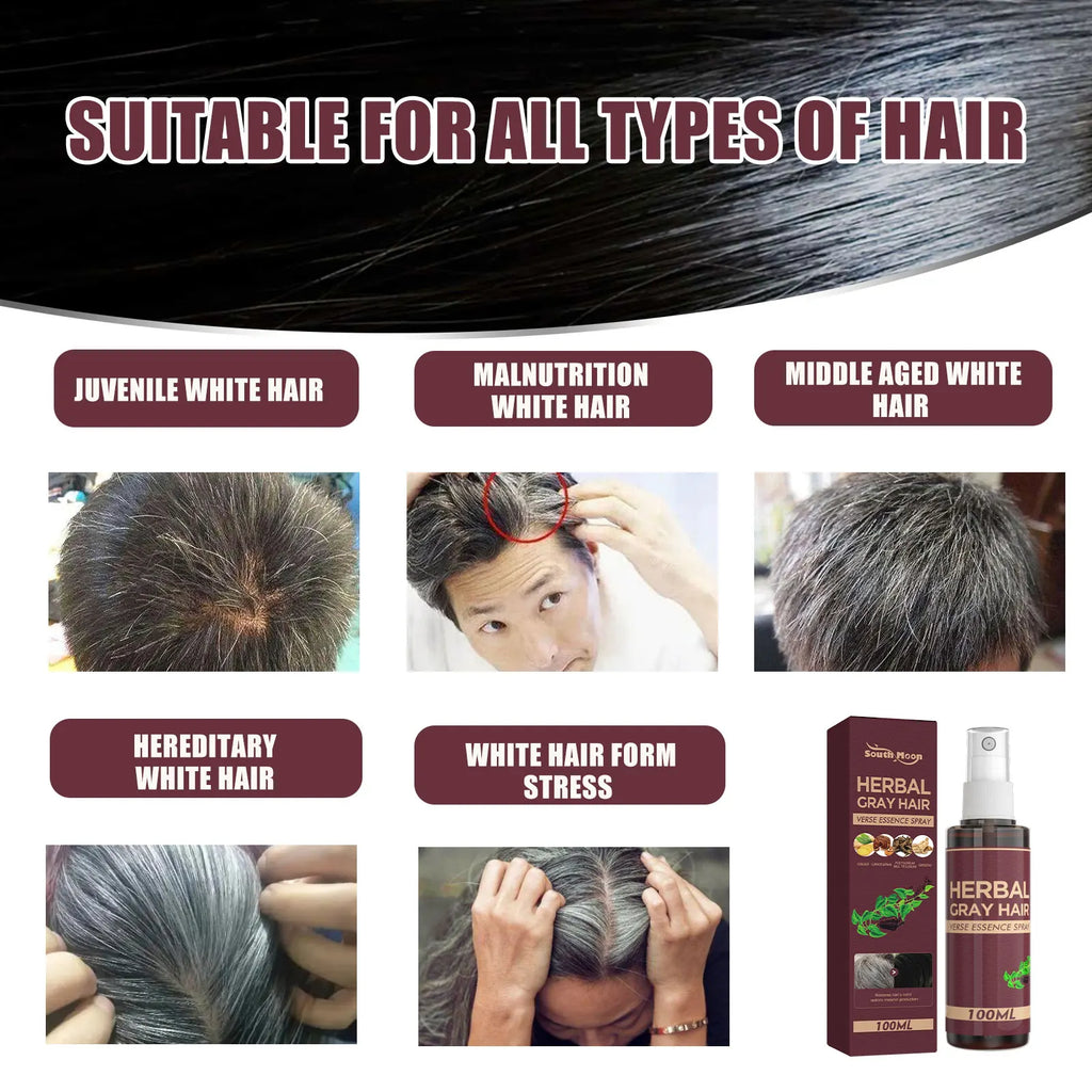 Herbal Black Hair Tonic Spray | Polygonum & Ginseng 100ml Herbal Hair Tonic Spray QXL
