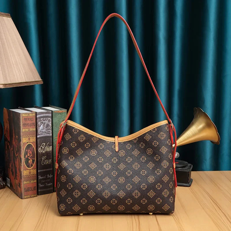 Retro Luxury Leather Diaper Bag | Large Crossbody Tote Diaper Bag Tote QXL