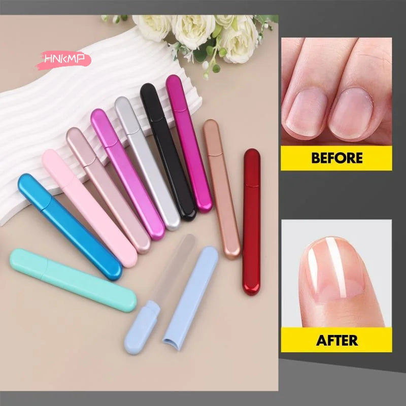 Crystal Glass Nail File with Case | Salon-Quality Buffer Glass Nail File QXL