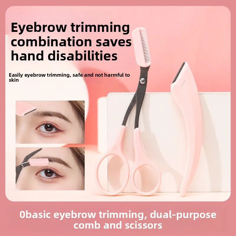 Stainless Steel Eyebrow Scissors with Comb | Brow Trimmer Eyebrow Trimmer Scissors QXL