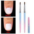 2-Pack Nail Art Clean-Up Brushes | Round & Angled Tip Nail Art Brush Set QXL 2PCS