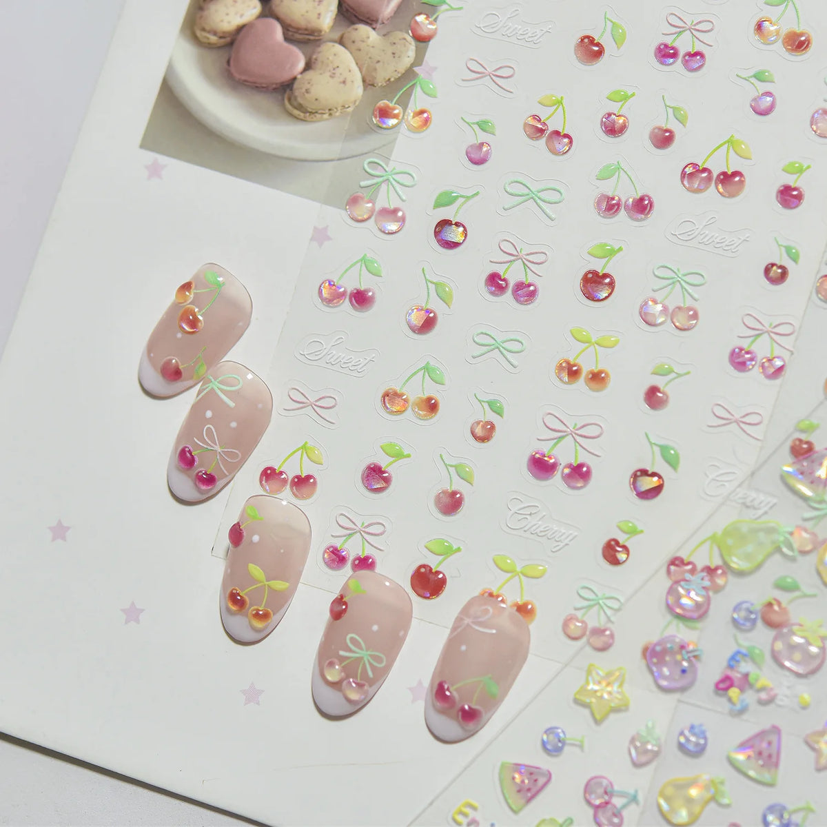 5D Iridescent Jelly Fruit Nail Stickers – Self-Adhesive Decals Nail Art Stickers QXL